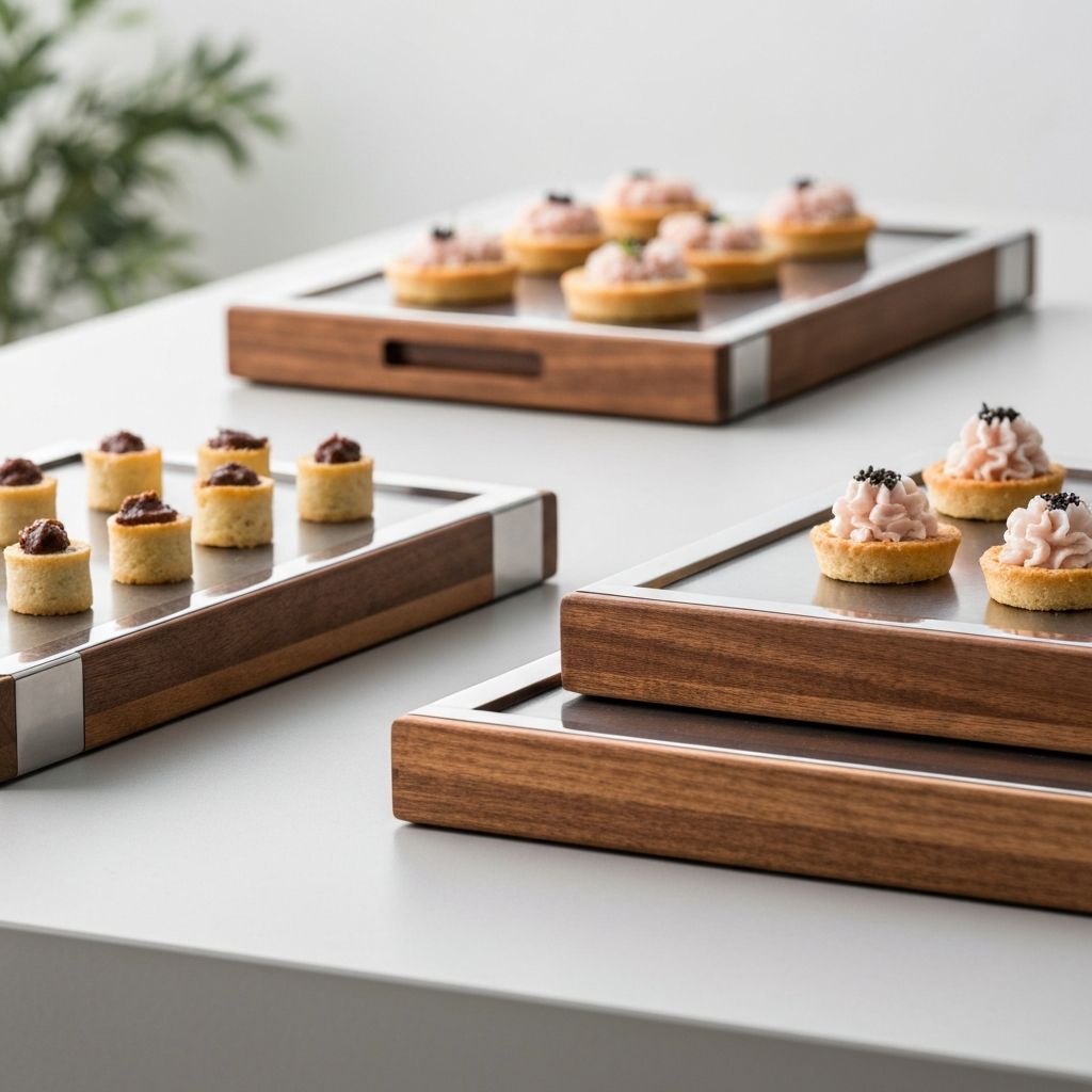 Serving Trays - Set of 3 decorative serving trays